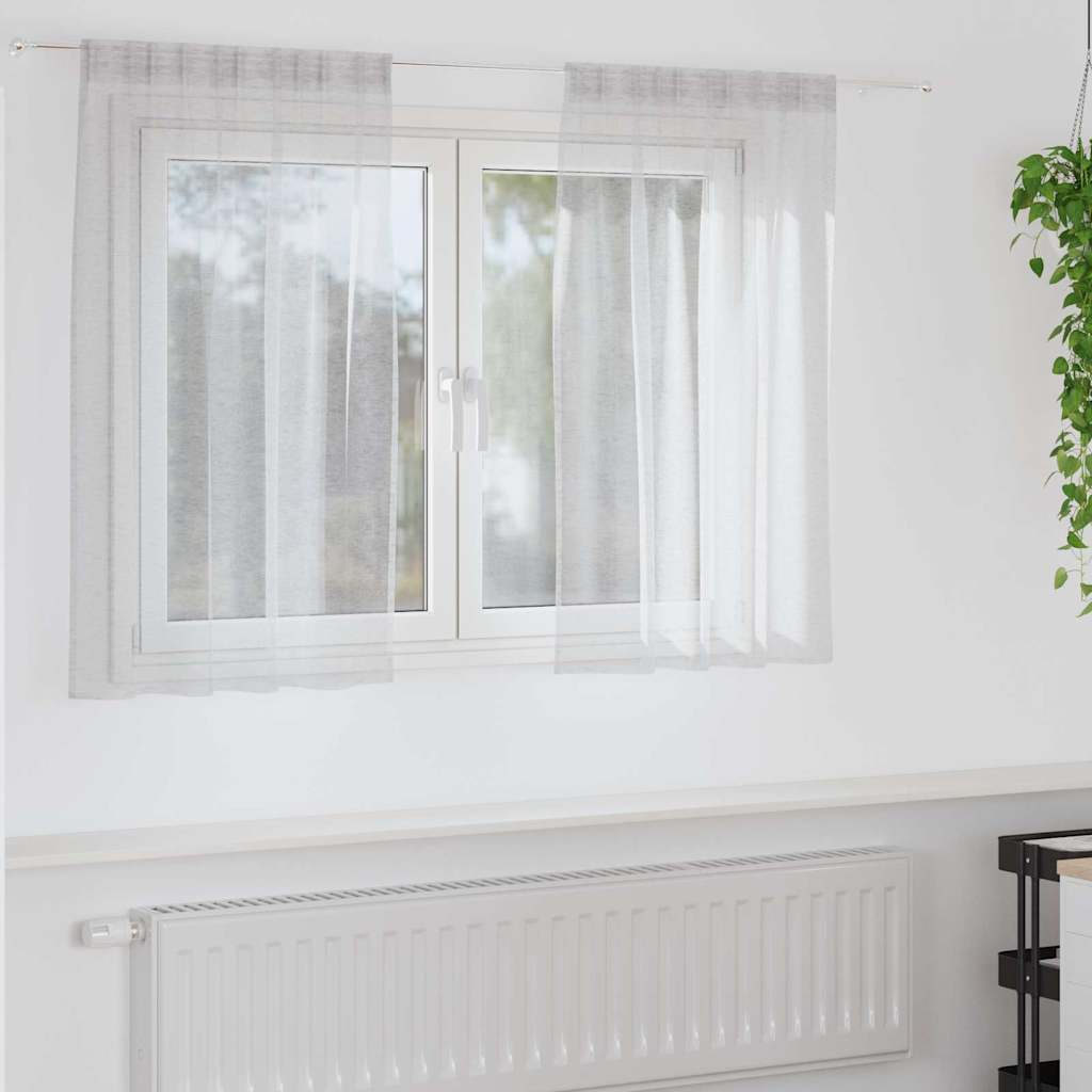 vidaXL Gordijnen met gordijnen 2 pcs Wit 140 x 140 cm Polyester