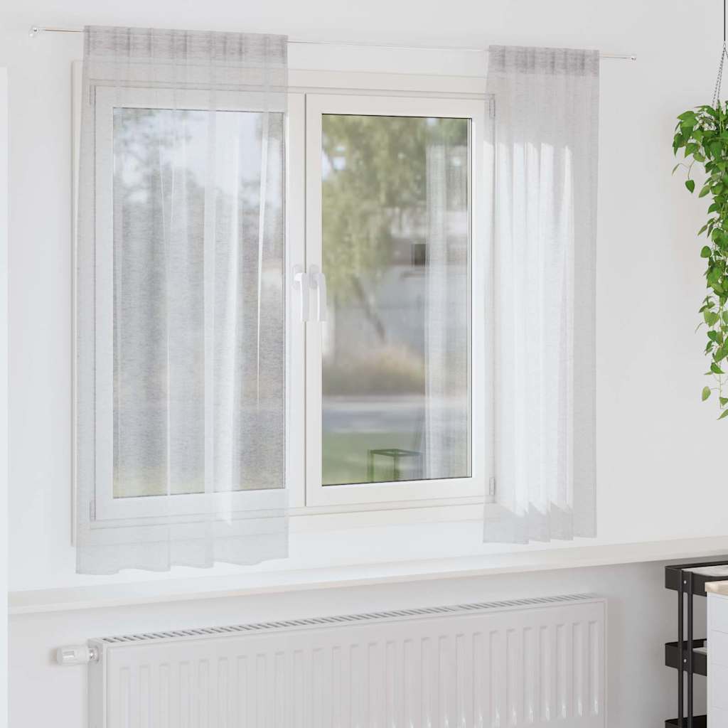 vidaXL Gordijnen met gordijnen 2 pcs Wit 140 x 140 cm Polyester