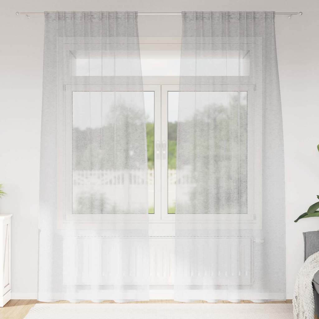 vidaXL Gordijnen met gordijnen 2 pcs Wit 140 x 140 cm Polyester