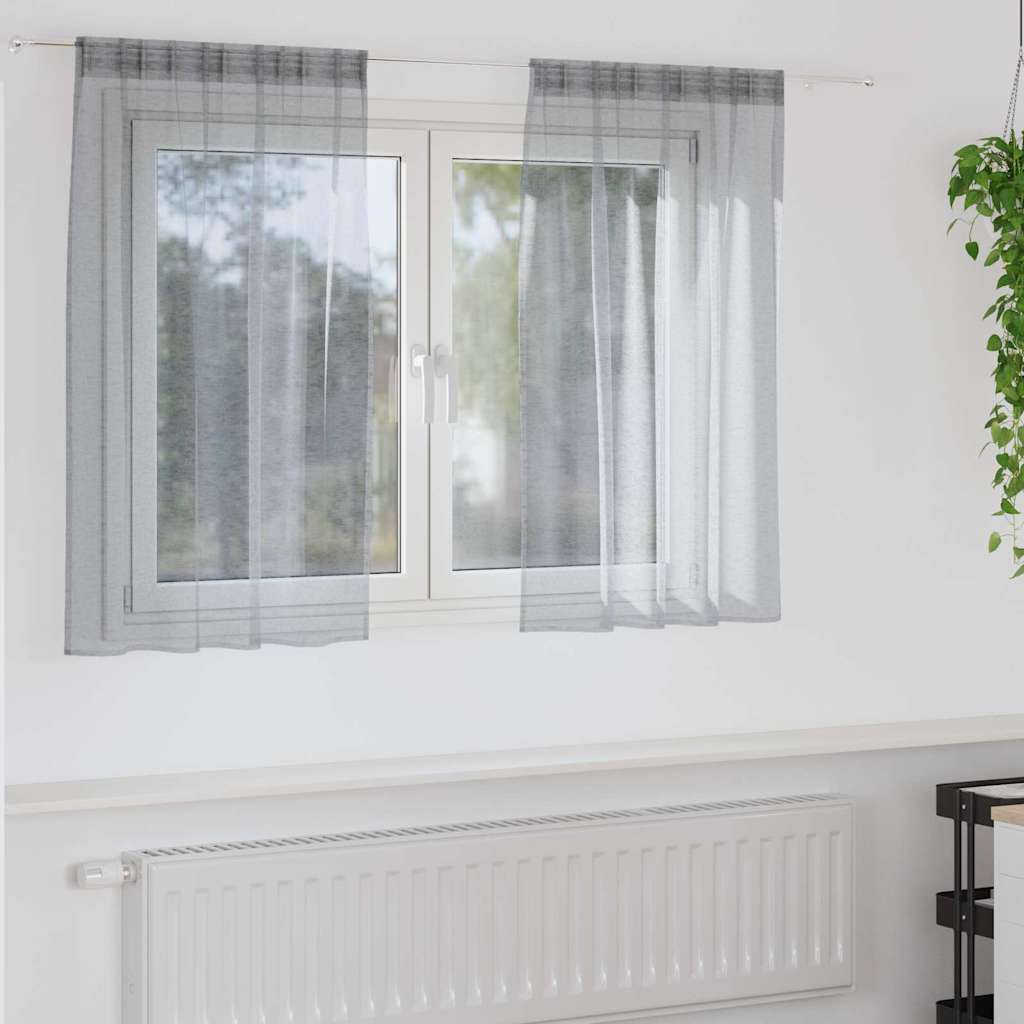 vidaXL Gordijnen met gordijnen 2 pcs Wit 140 x 140 cm Polyester