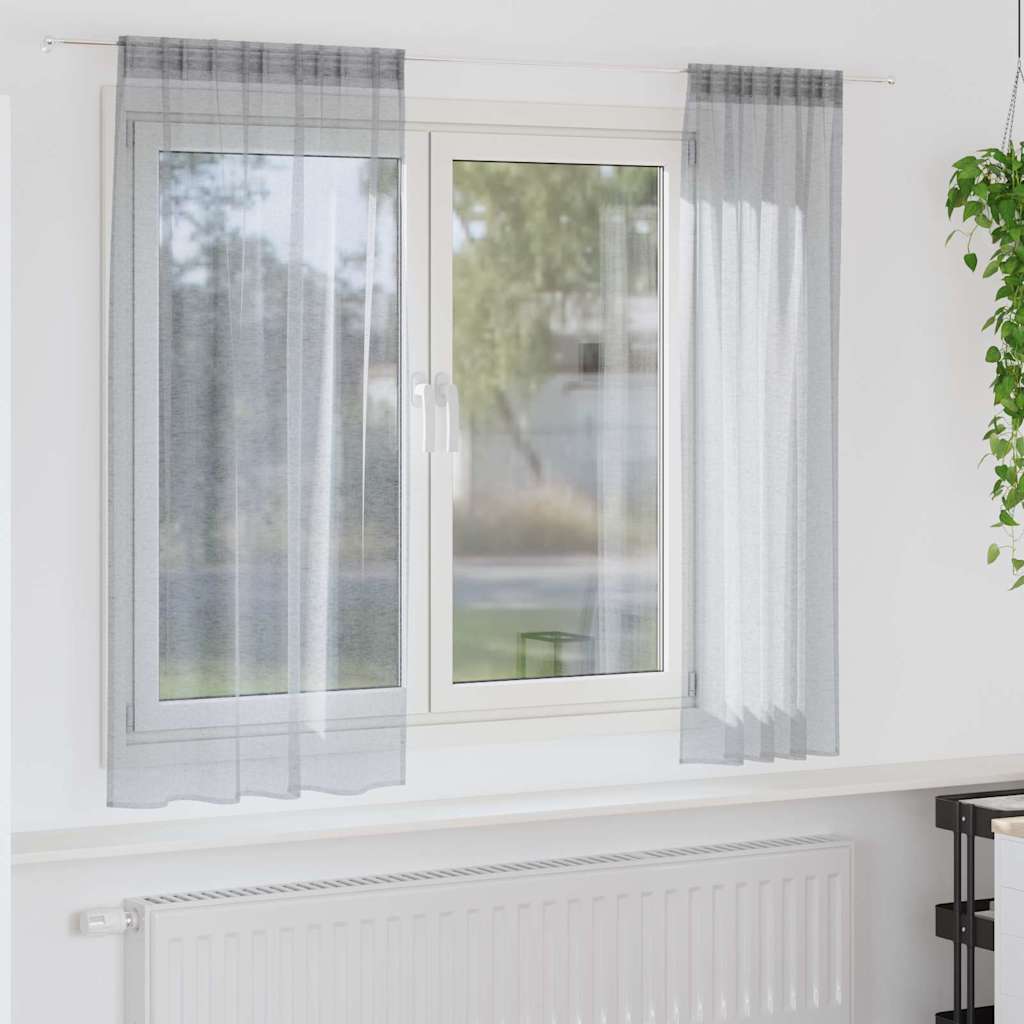 vidaXL Gordijnen met gordijnen 2 pcs Wit 140 x 140 cm Polyester