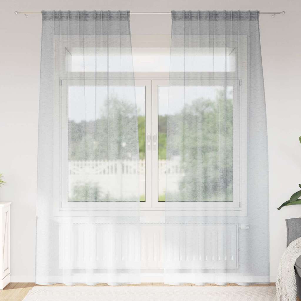 vidaXL Gordijnen met gordijnen 2 pcs Wit 140 x 140 cm Polyester