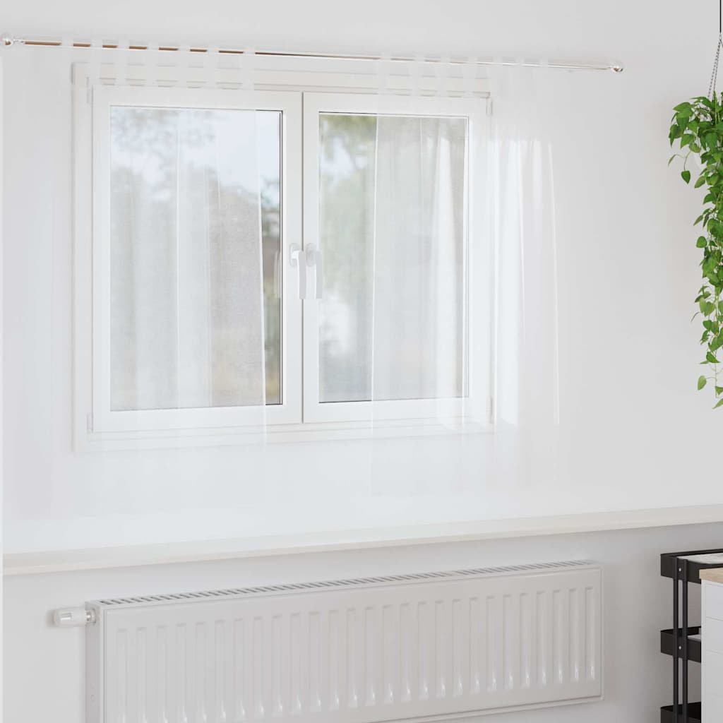 vidaXL Gordijnen met gordijnen 2 pcs Wit 140 x 140 cm Polyester