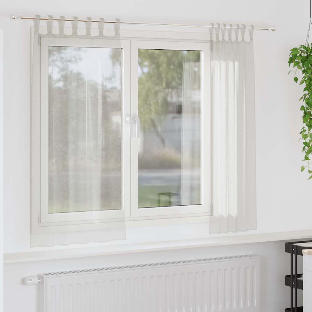 vidaXL Gordijnen met gordijnen 2 pcs Wit 140 x 140 cm Polyester
