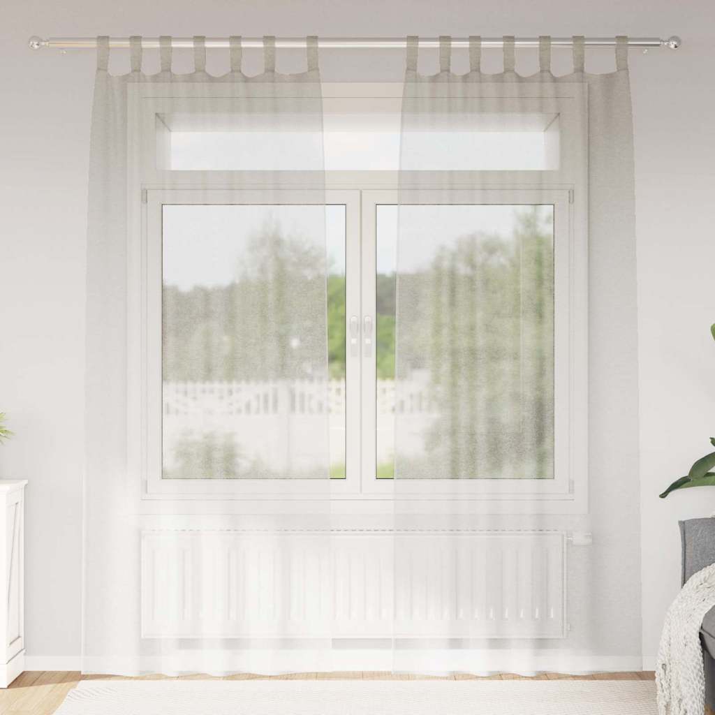 vidaXL Gordijnen met gordijnen 2 pcs Wit 140 x 140 cm Polyester