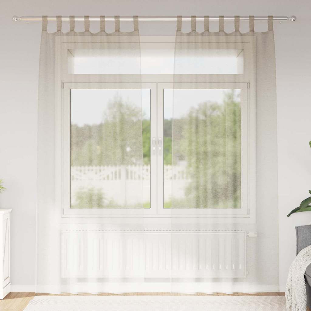 vidaXL Gordijnen met gordijnen 2 pcs Wit 140 x 140 cm Polyester