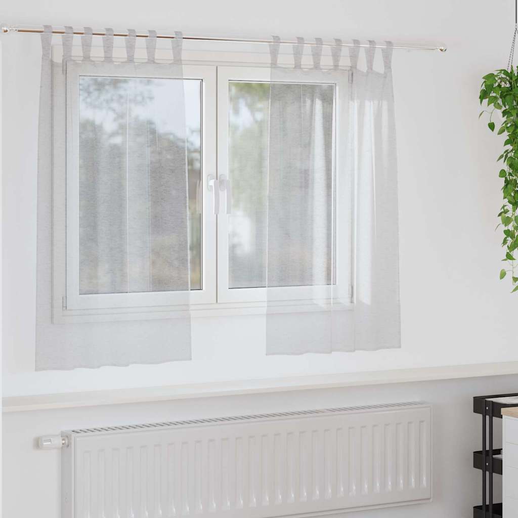 vidaXL Gordijnen met gordijnen 2 pcs Wit 140 x 140 cm Polyester