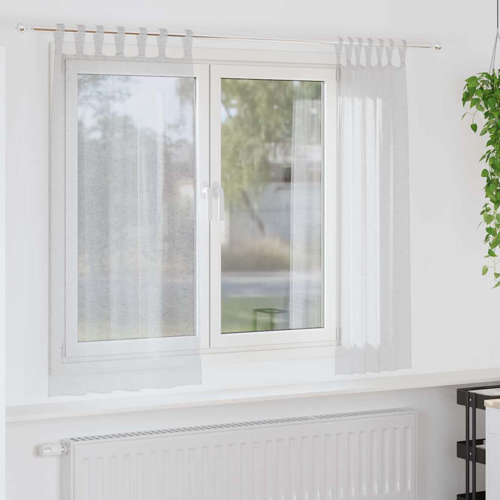 vidaXL Gordijnen met gordijnen 2 pcs Wit 140 x 140 cm Polyester