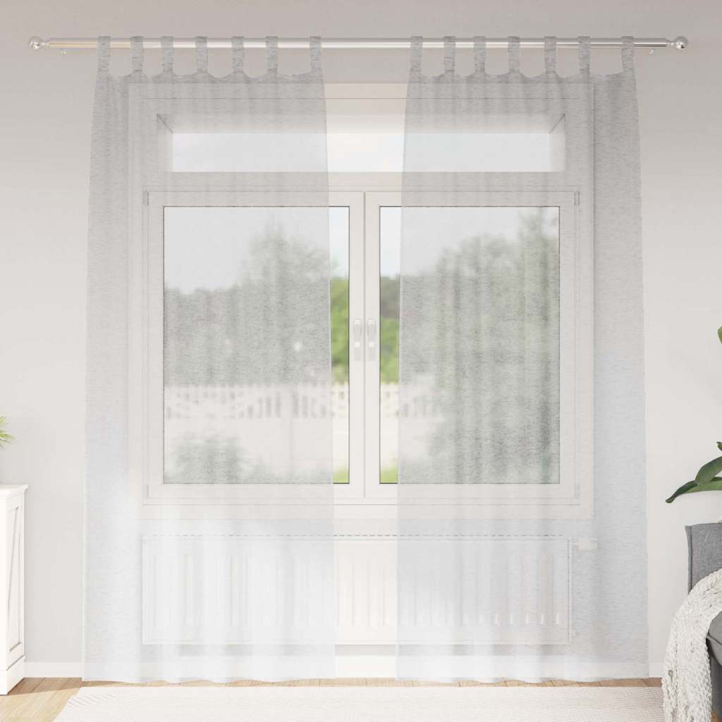 vidaXL Gordijnen met gordijnen 2 pcs Wit 140 x 140 cm Polyester