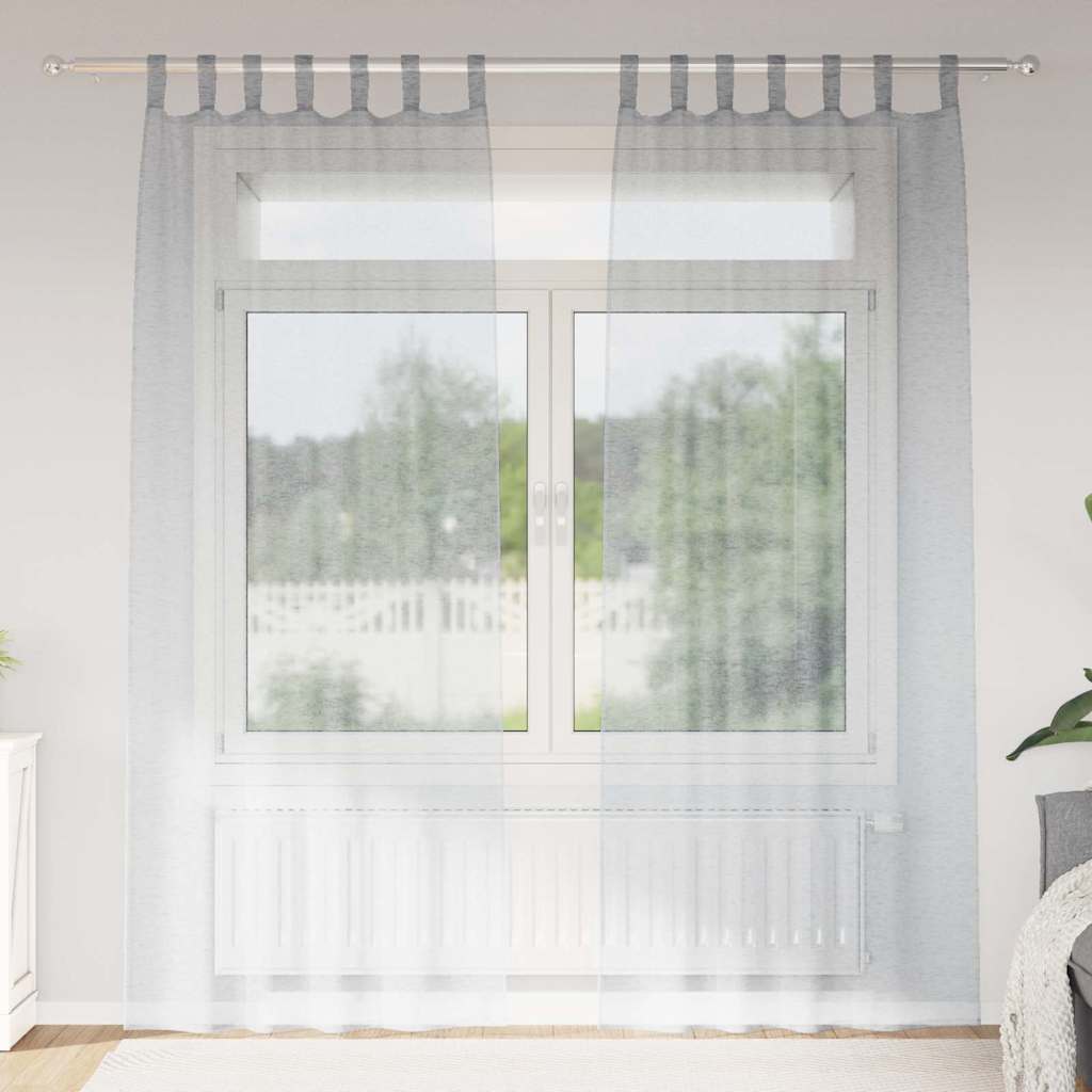 vidaXL Gordijnen met gordijnen 2 pcs Wit 140 x 140 cm Polyester