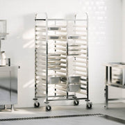 vidaXL Dienbladenwagen met 32 GN-bakken 75x55x162,5 cm roestvrij staal