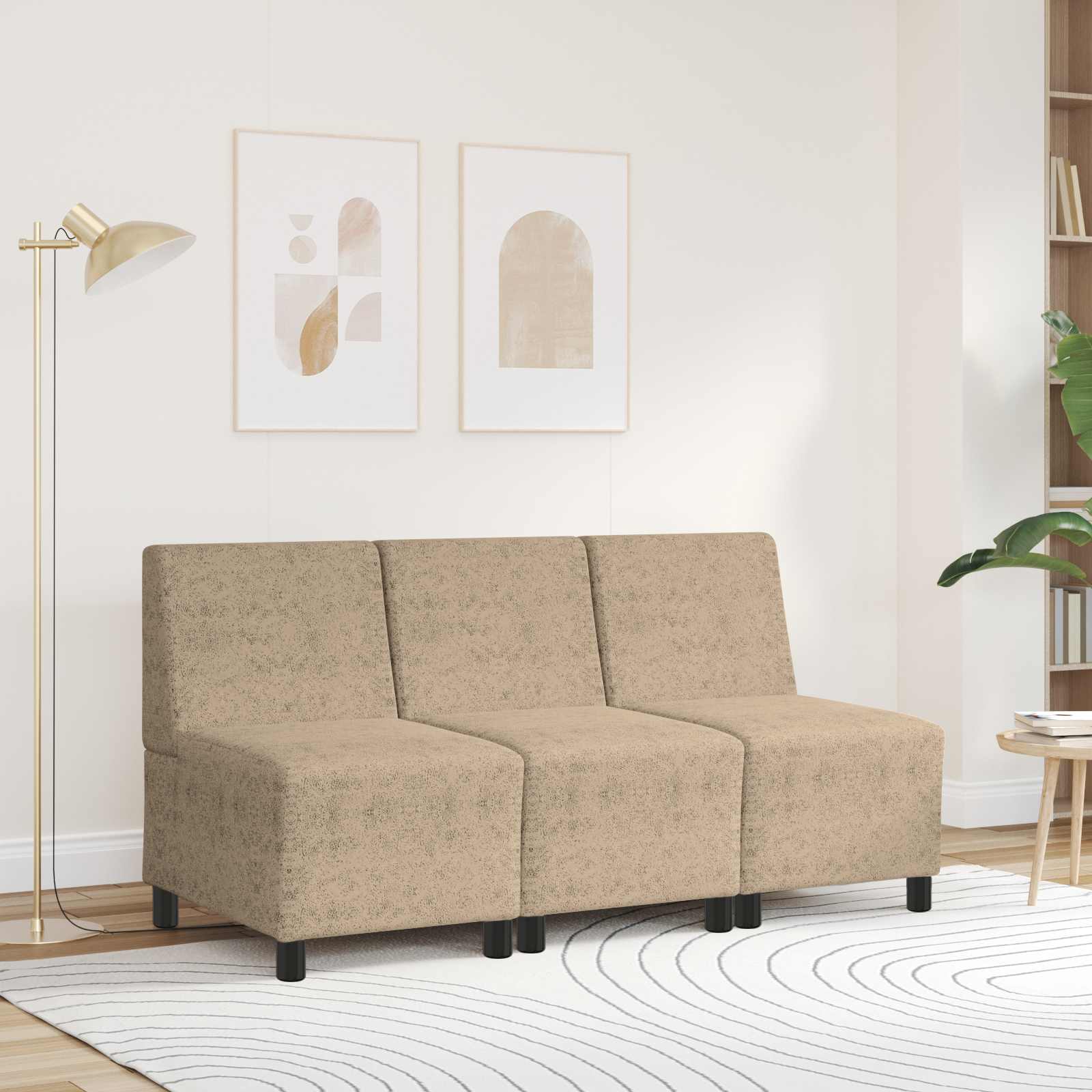 vidaXL Sofa Stoel 2 pcs Bruin Faux suede leer