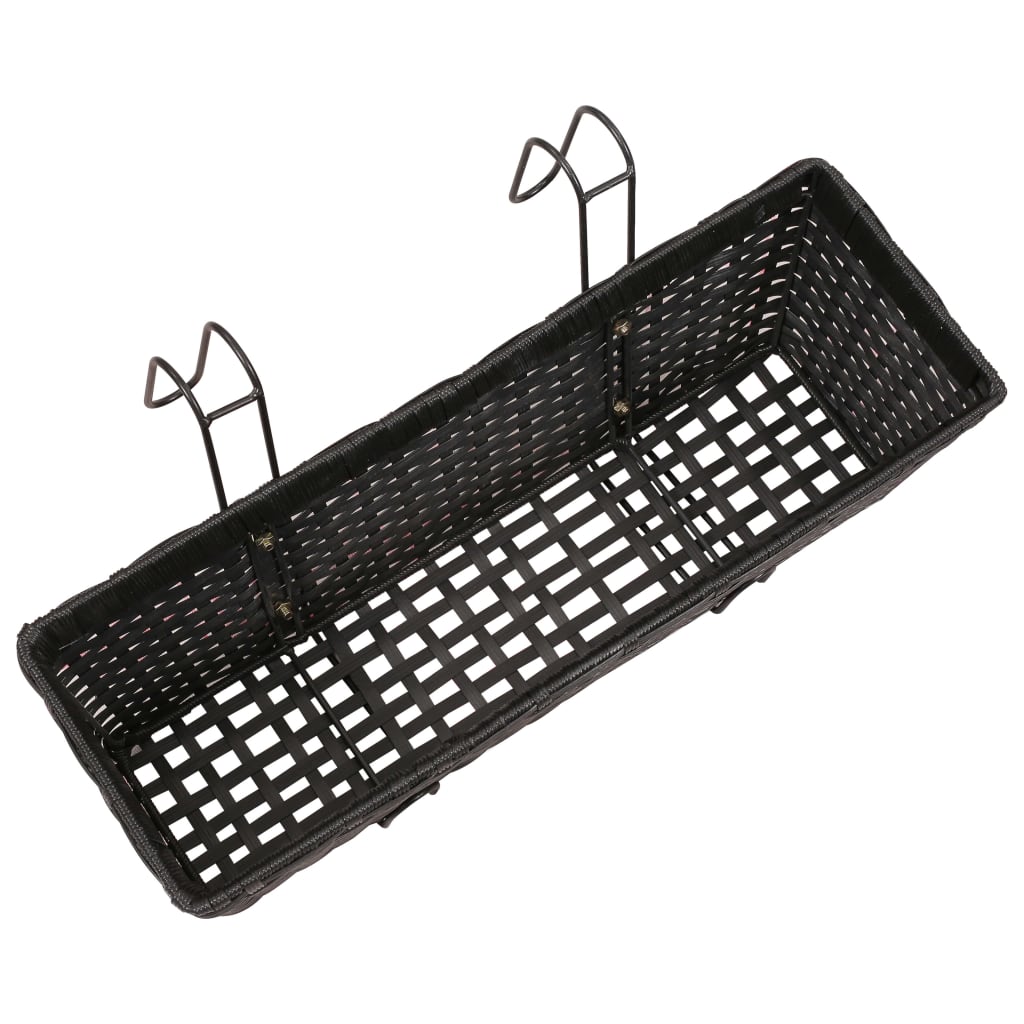 vidaXL Balkonplantenbakken 2 st 50 cm rattan zwart
