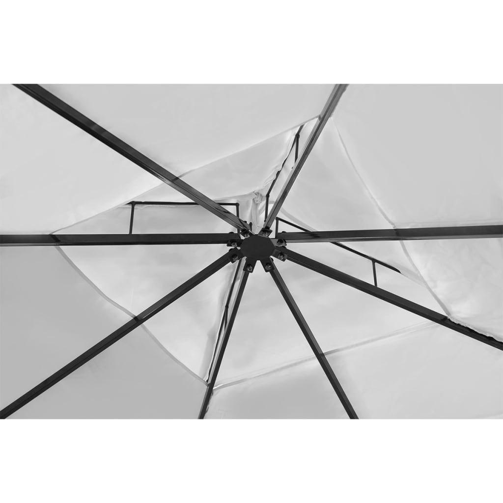 vidaXL Prieel met dak 3x4 m crèmewit - Aashly
