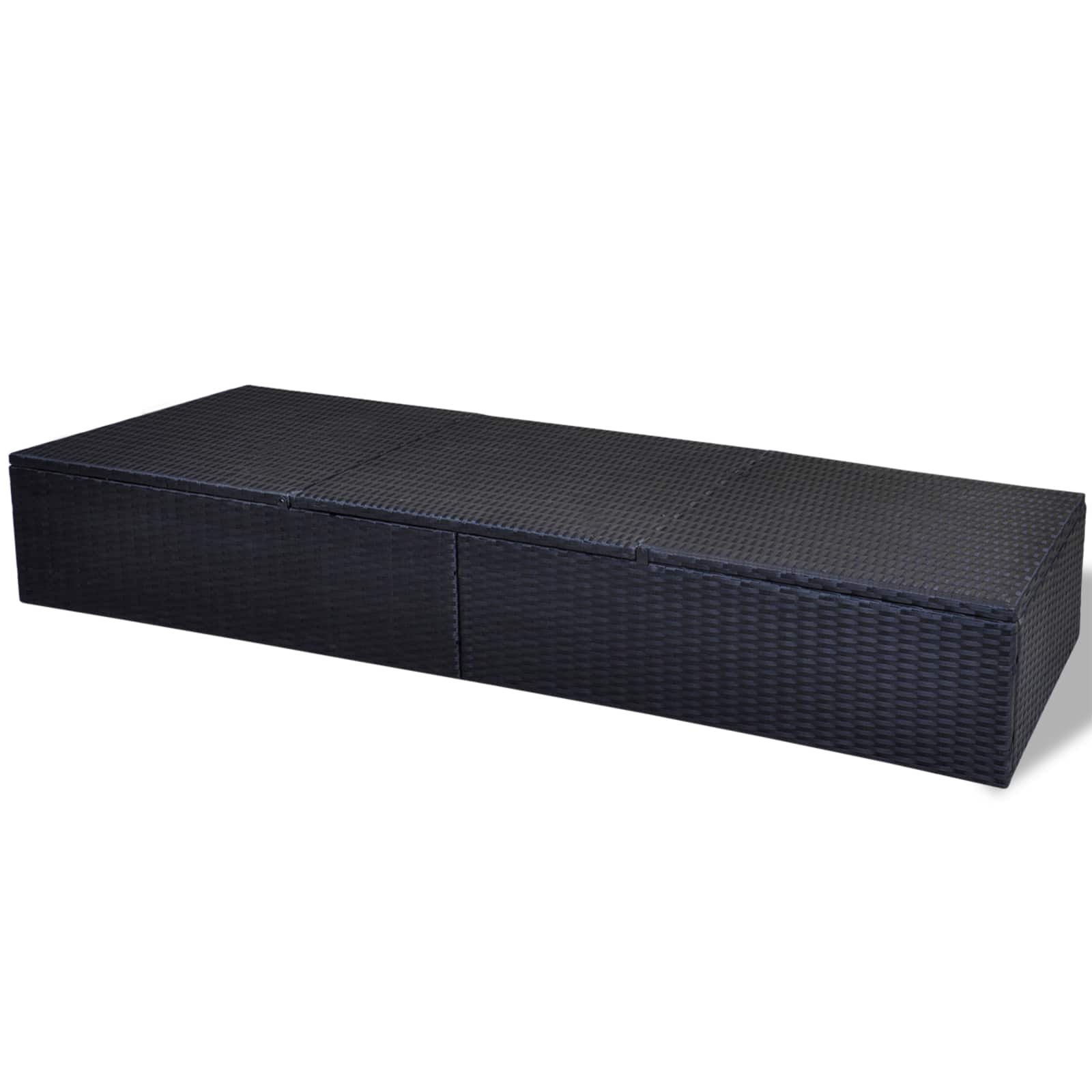 vidaXL Ligstoel Zwart poly rattan