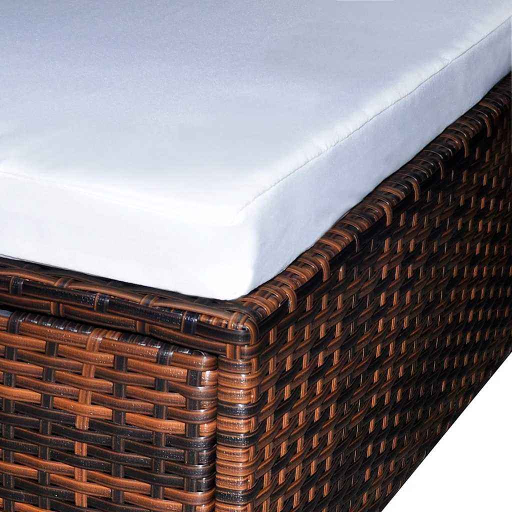 vidaXL 6-delige Loungeset met kussens poly rattan bruin