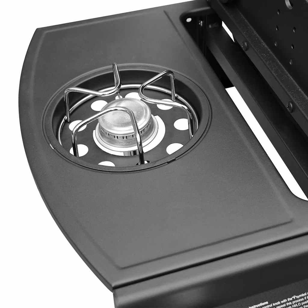 vidaXL Gasbarbecue 4+1 kookzone zwart - Aashly