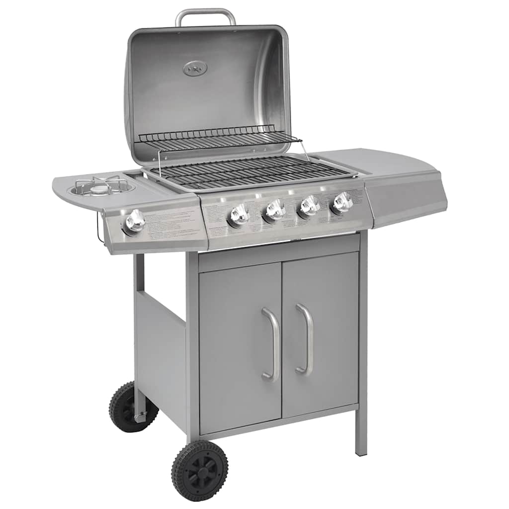vidaXL Gasbarbecue 4+1 kookzone zwart - Aashly