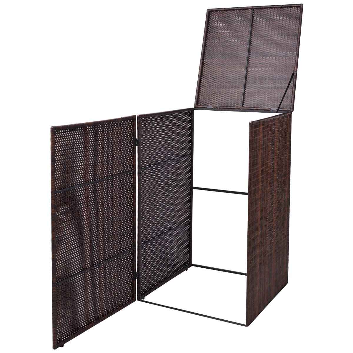 vidaXL Klikokast Bruin 76 x 78 x 123 cm Poedergecoat staal