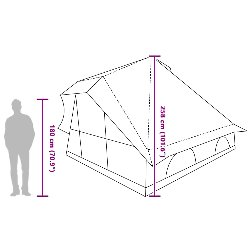 vidaXL Familie Tipi Tent Groen 8-Persoons Waterdicht