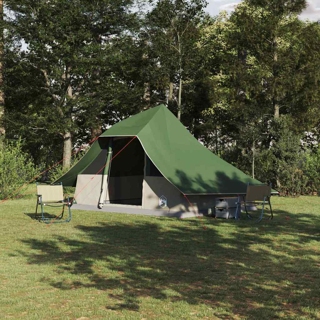 vidaXL Tipi Tent Groen voor 10 Personen, Waterdicht