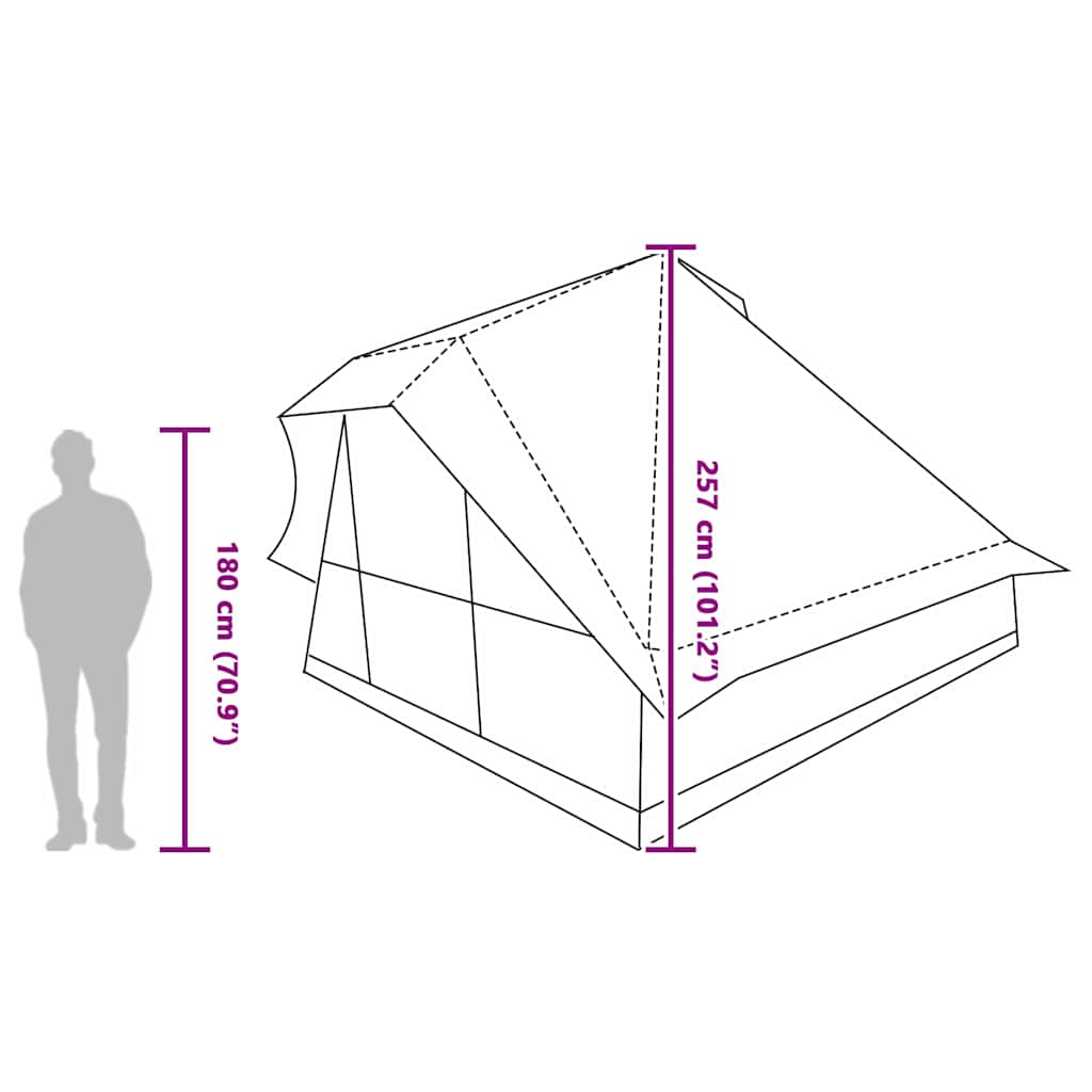 vidaXL Tipi Tent Groen voor 10 Personen, Waterdicht