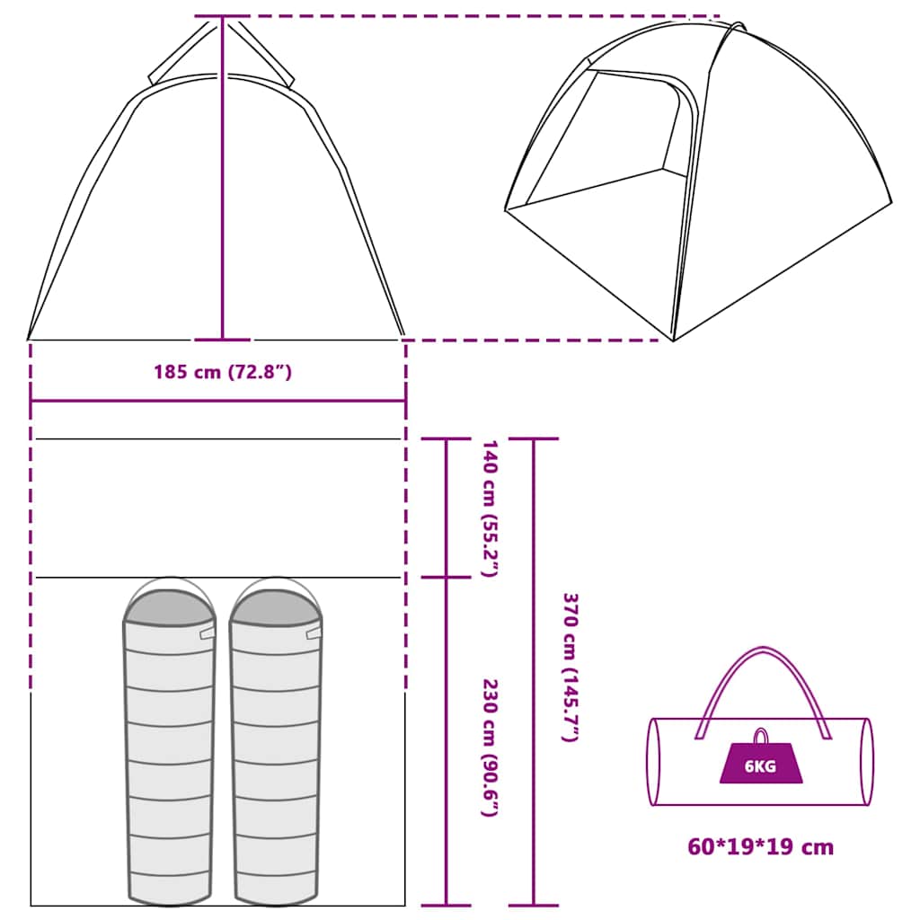 vidaXL Tent Vouw Other Handmatig Groen Large Polyester en glasvezel
