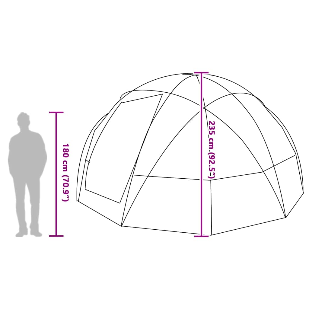 vidaXL Camping Tent met dak Groen 475 x 475 x 235 cm Polyester