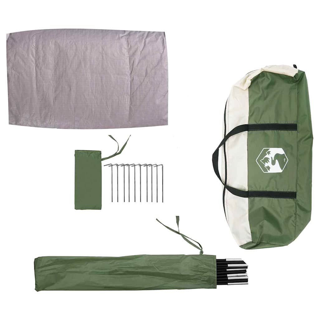 vidaXL Fietstent met dak met opslag Groen 256 x 222 x 182 cm