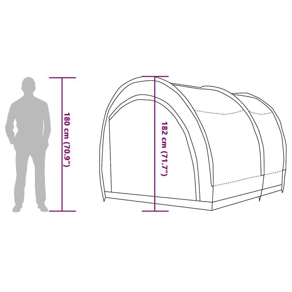 vidaXL Fietstent met dak met opslag Groen 256 x 222 x 182 cm