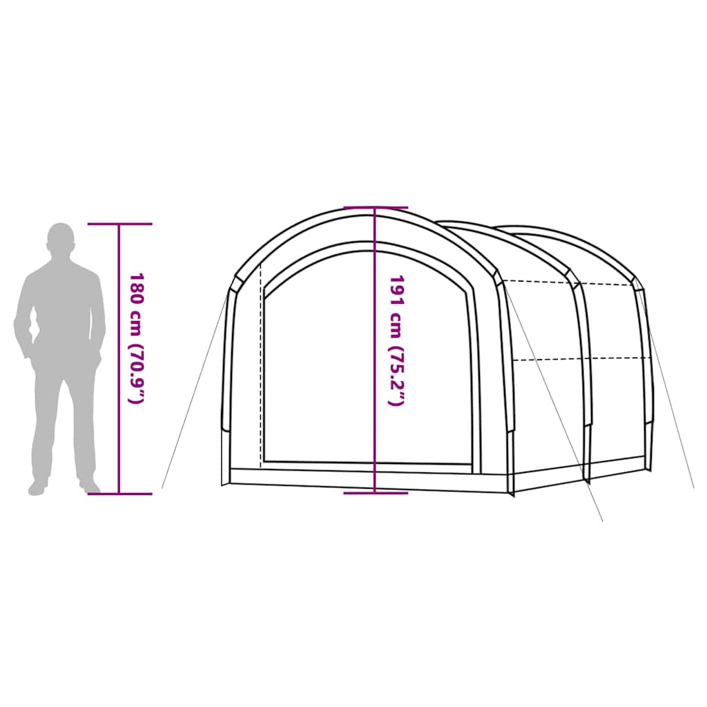 vidaXL Tent met dak Groen 268 x 240 x 191 cm Polyester