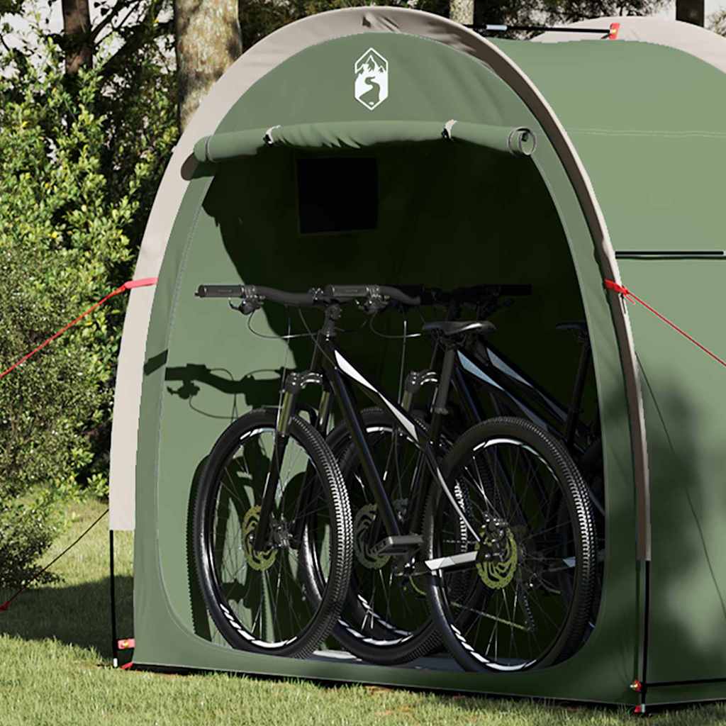 vidaXL Achteropslag tent met dak met opslag Groen 210 x 90 x 174 cm