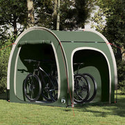 vidaXL Fietstent met dak met opslag met luchtopening Groen