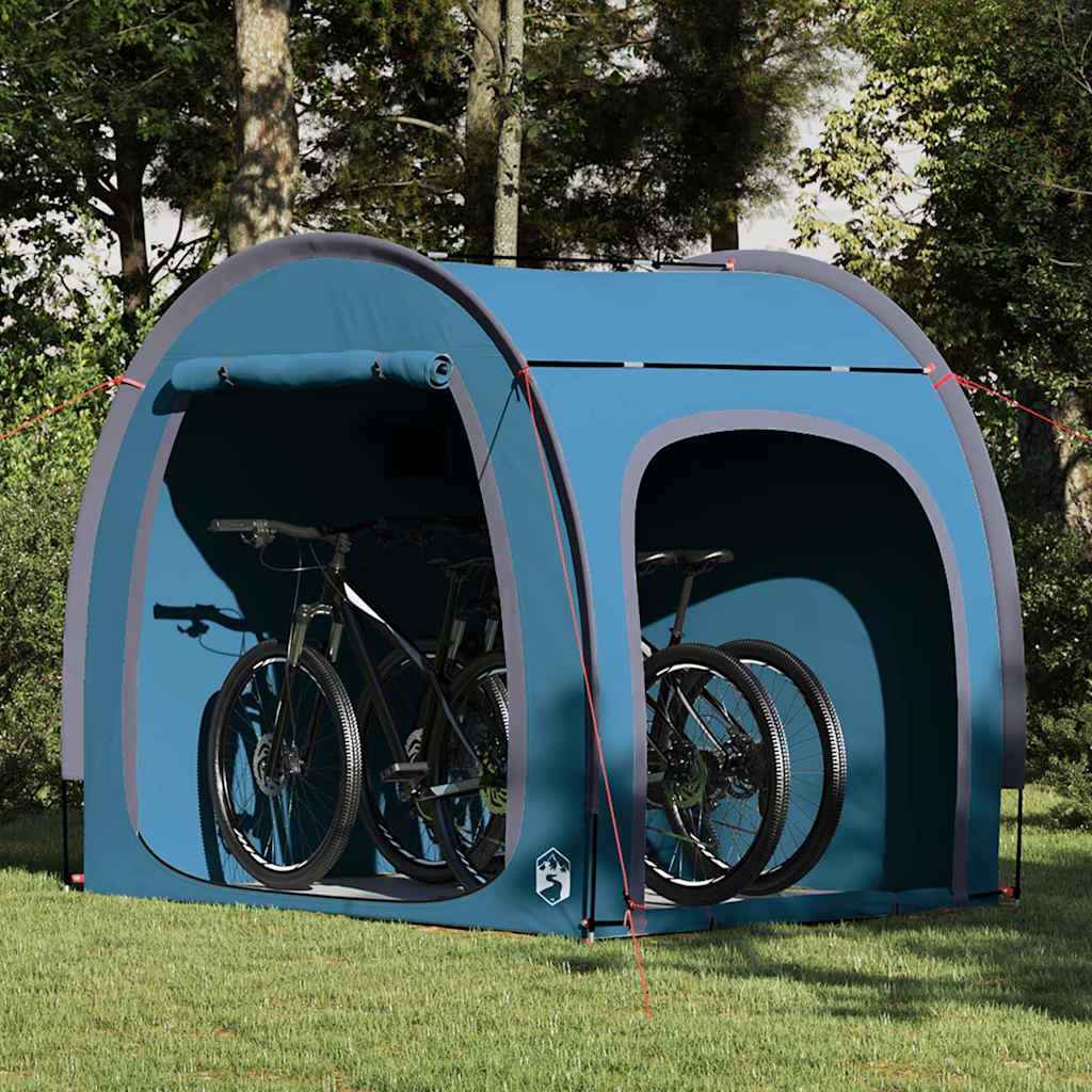vidaXL Fietstent met dak met opslag met luchtopening Groen