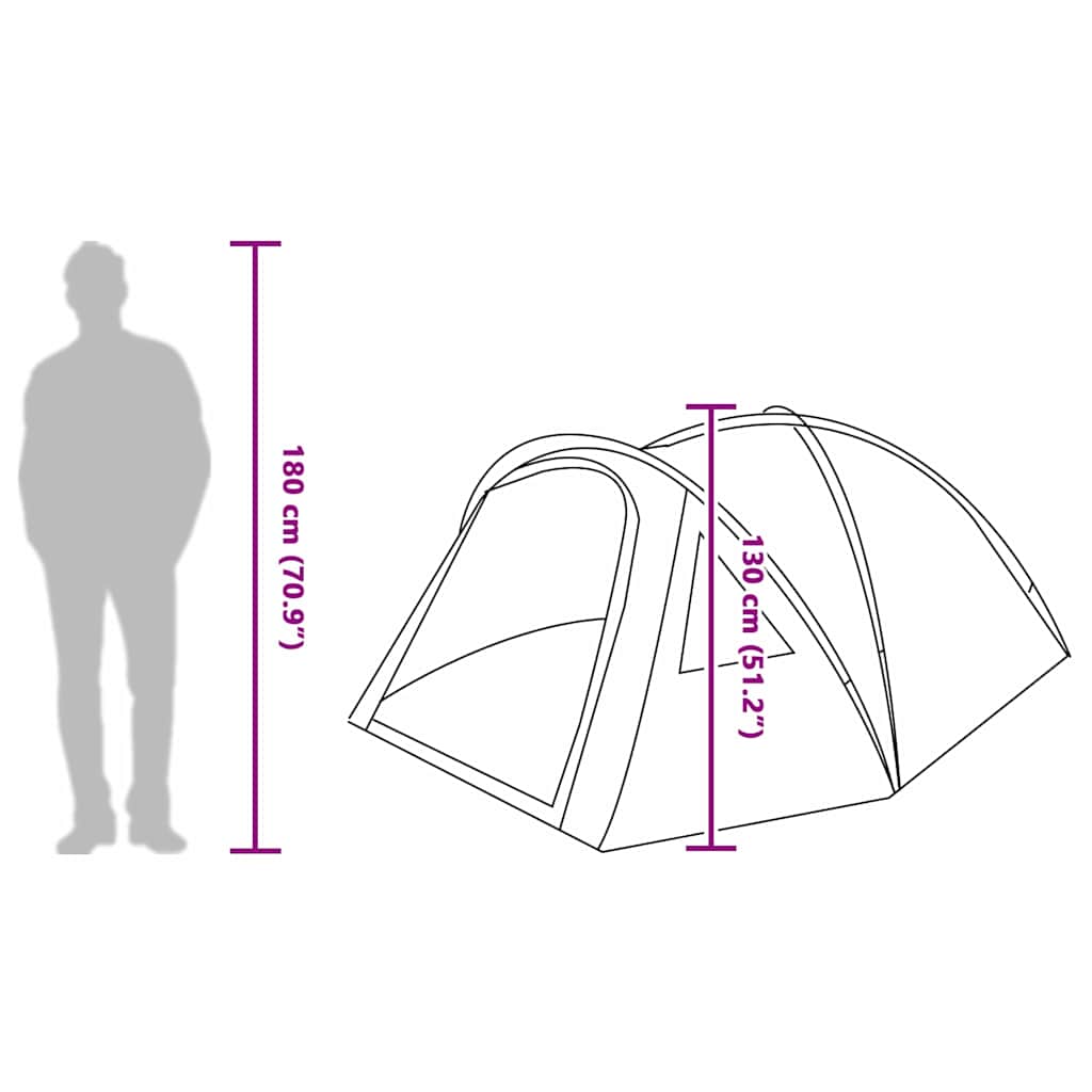 vidaXL Camping Tent met dak Groen 308 x 268 x 130 cm Polyester