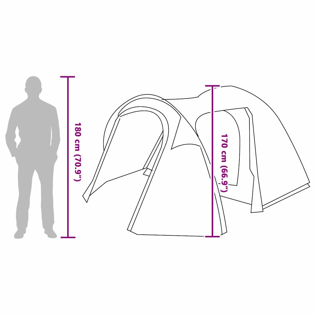 vidaXL Koepeltent met dak met opslag Groen 384 x 254 x 170 cm