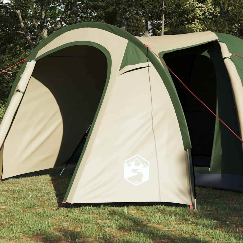 vidaXL Koepeltent met dak met opslag Groen 384 x 254 x 170 cm