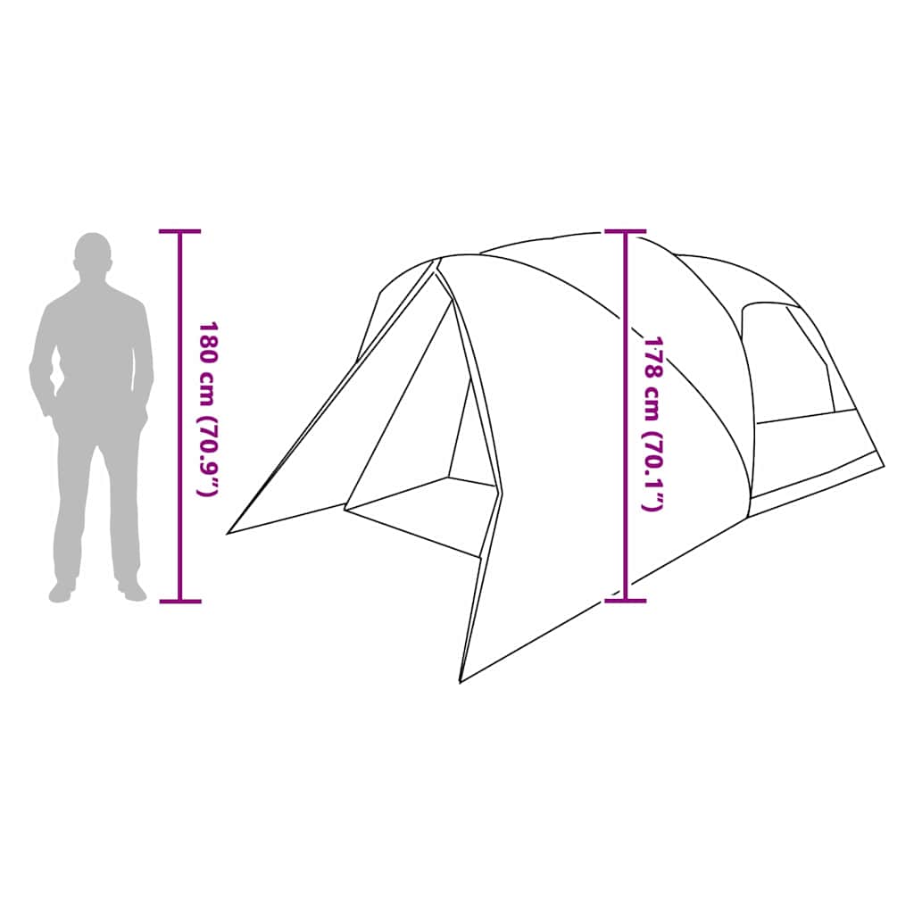 vidaXL Koepeltent met afneembare regenhoes Groen 335 x 243 x 182 cm