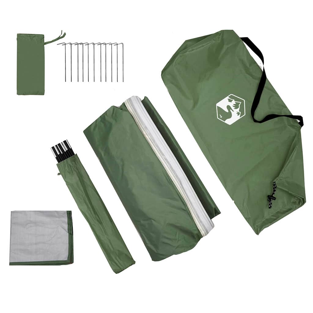 vidaXL Tent met dak Other Groen en Zwart 194 x 180 x 210 cm Polyester