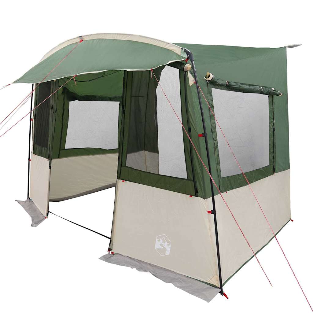 vidaXL Achterkleptent voor Caravan met dak Groen 352 x 250 x 245 cm