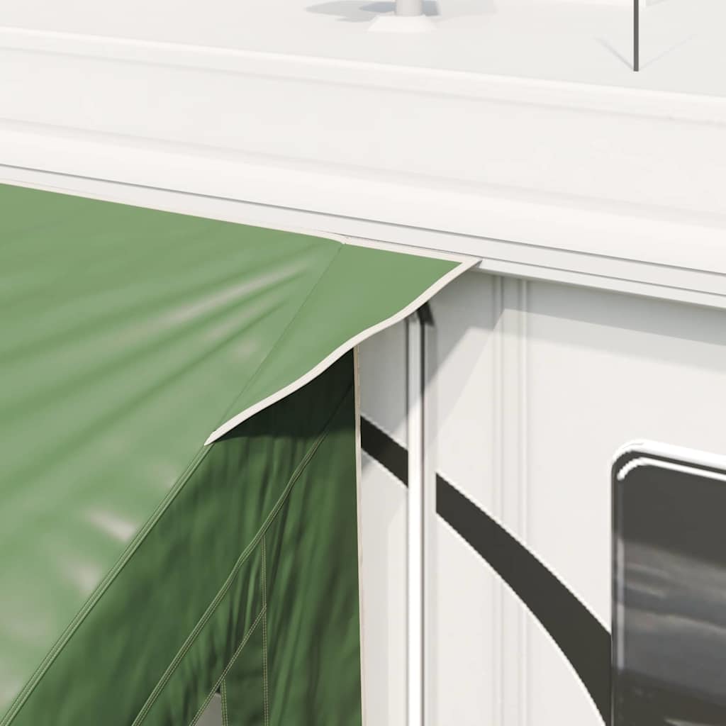 vidaXL Achterkleptent voor Caravan met dak Groen 352 x 250 x 245 cm