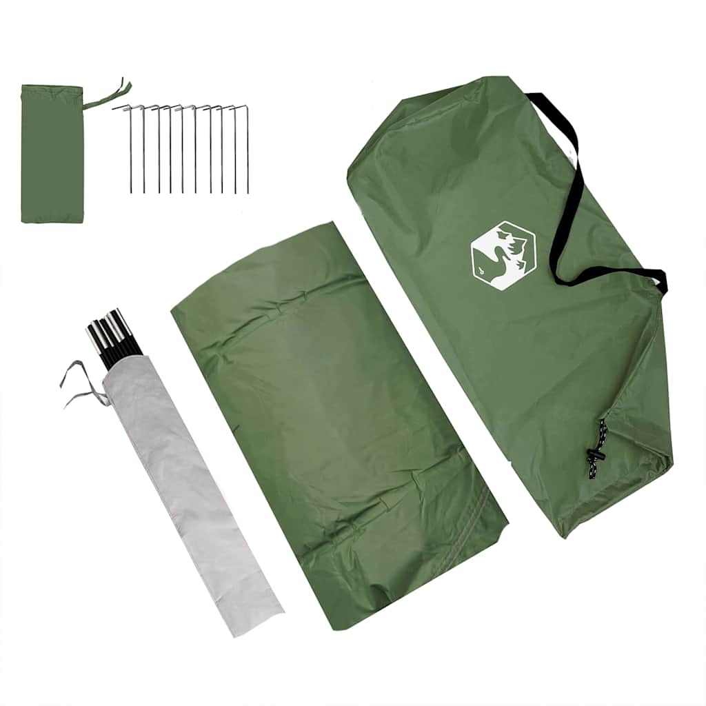 vidaXL Achterkleptent voor Caravan met dak Groen 352 x 250 x 245 cm