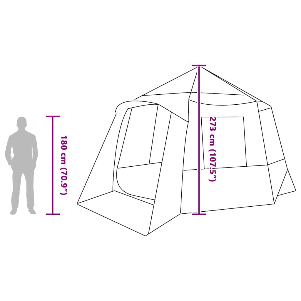 vidaXL Huisje Tent met dak met opslag Groen en Wit 405 x 405 x 273 cm