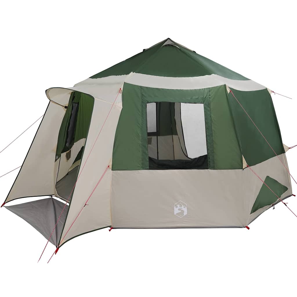 vidaXL Huisje Tent met dak met opslag Groen en Wit 405 x 405 x 273 cm