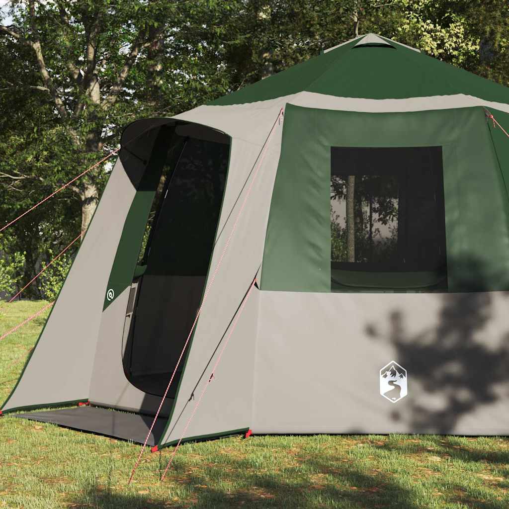 vidaXL Huisje Tent met dak met opslag Groen en Wit 405 x 405 x 273 cm
