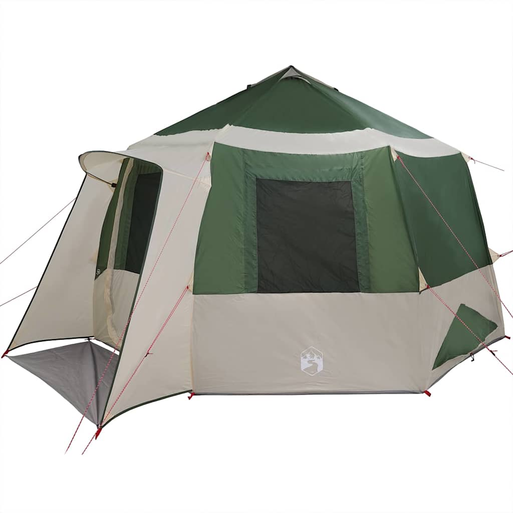 vidaXL Huisje Tent met dak met opslag Groen en Wit 405 x 405 x 273 cm