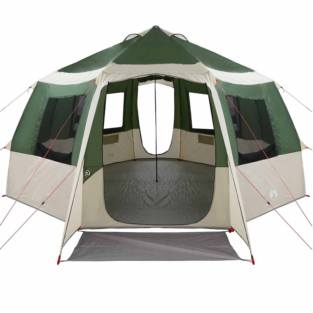 vidaXL Huisje Tent met dak met opslag Groen en Wit 405 x 405 x 273 cm