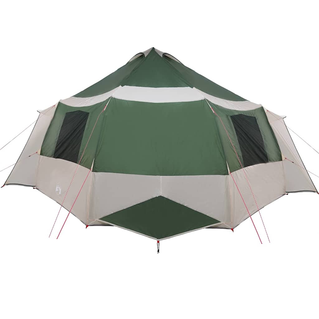 vidaXL Huisje Tent met dak met opslag Groen en Wit 405 x 405 x 273 cm