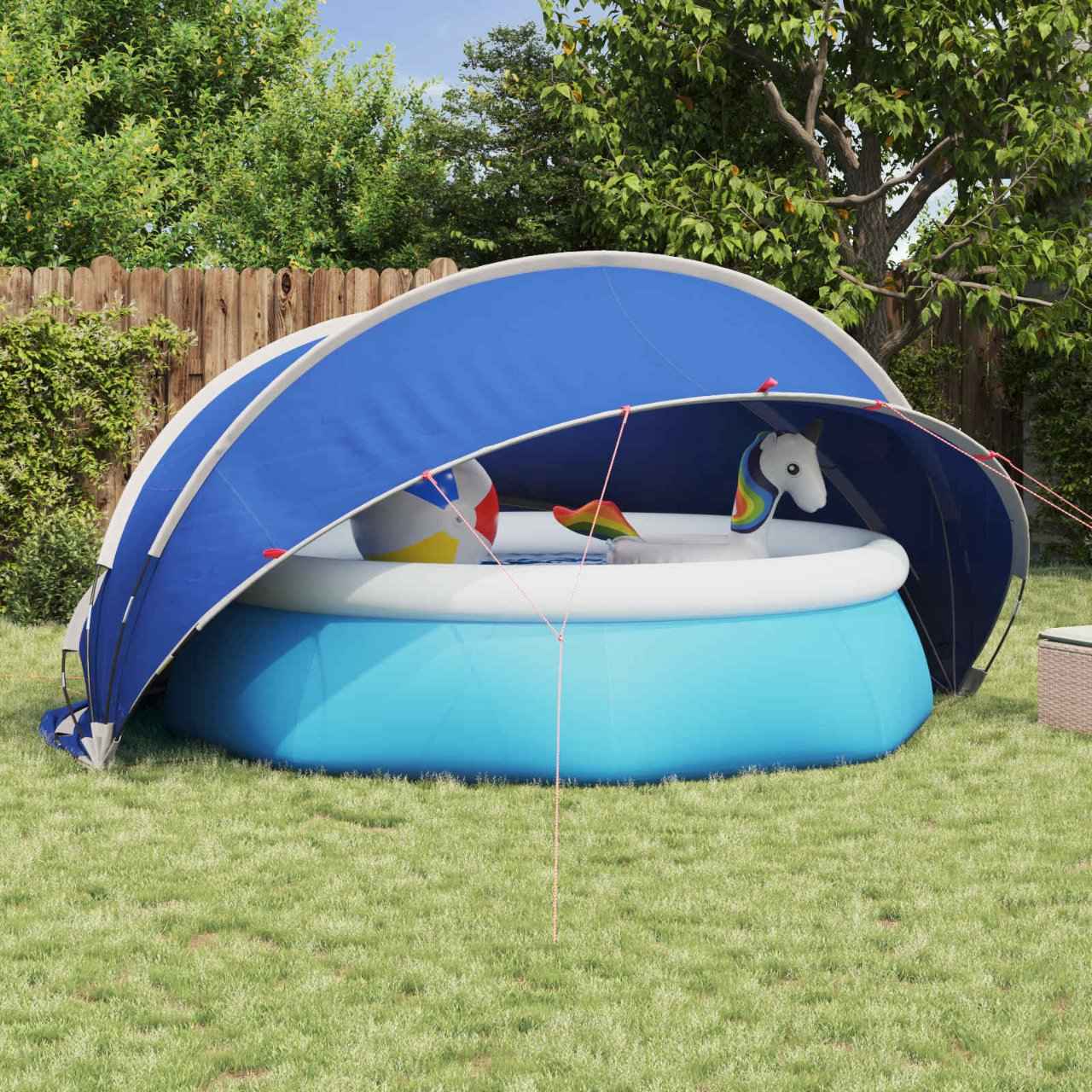 vidaXL Pooldome Groen 336 x 322 x 160 cm 185T polyester met PU-coating