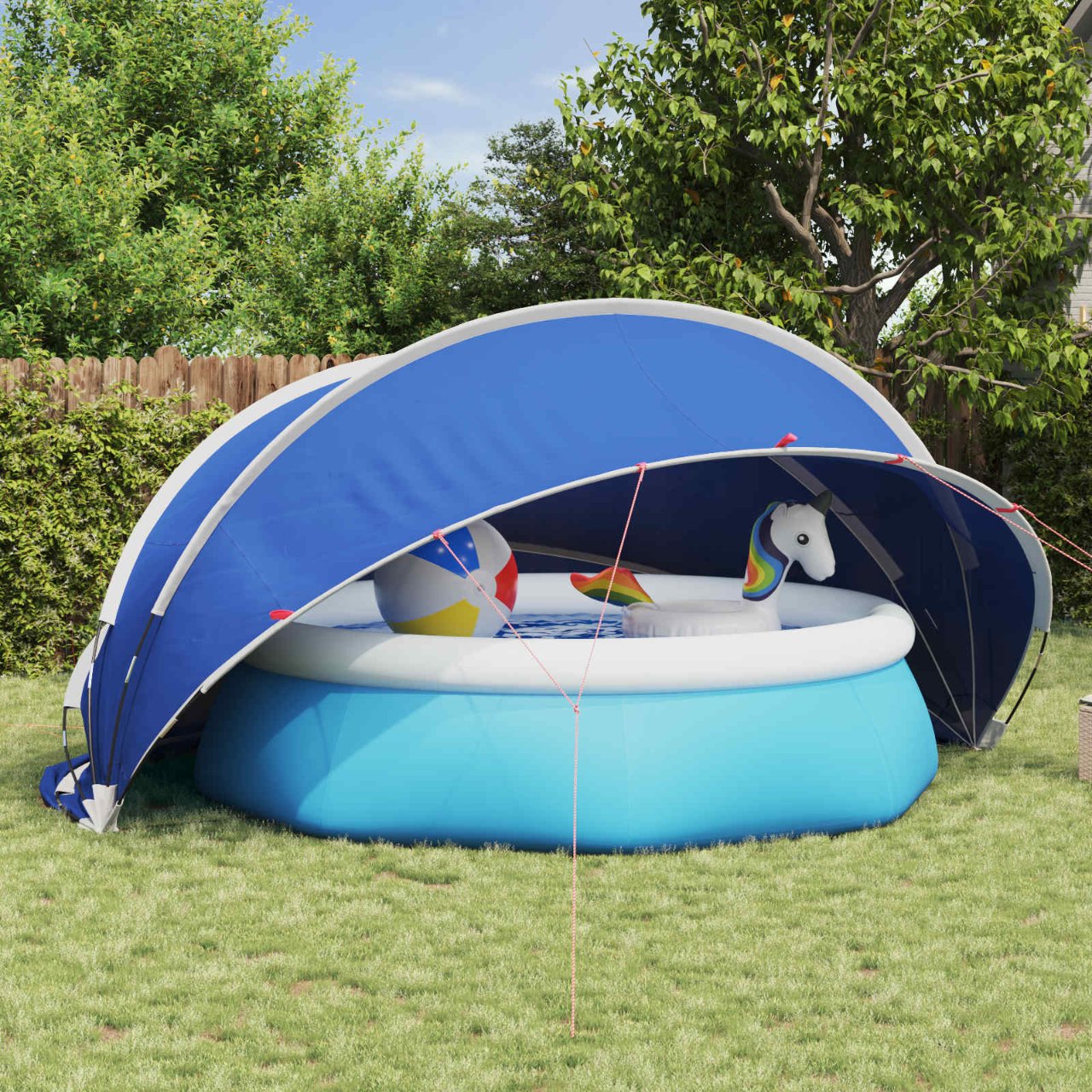 vidaXL Pooldome Groen 336 x 322 x 160 cm 185T polyester met PU-coating